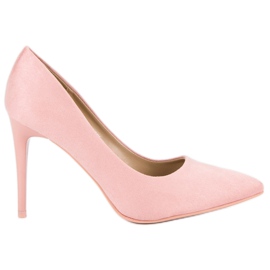 Zamszowe Szpilki różowe