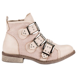 Sweet Shoes Jasnoróżowe Botki czarne