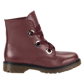 Kayla Sznurowane workery czerwone