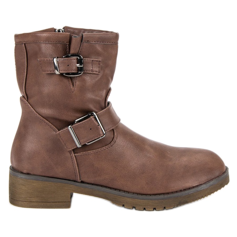 Encor Brązowe Botki Bikery