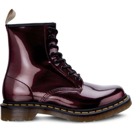 Dr. Martens Vegan 1460 Chrome Oxblood Chrome Paint Metallic czerwone