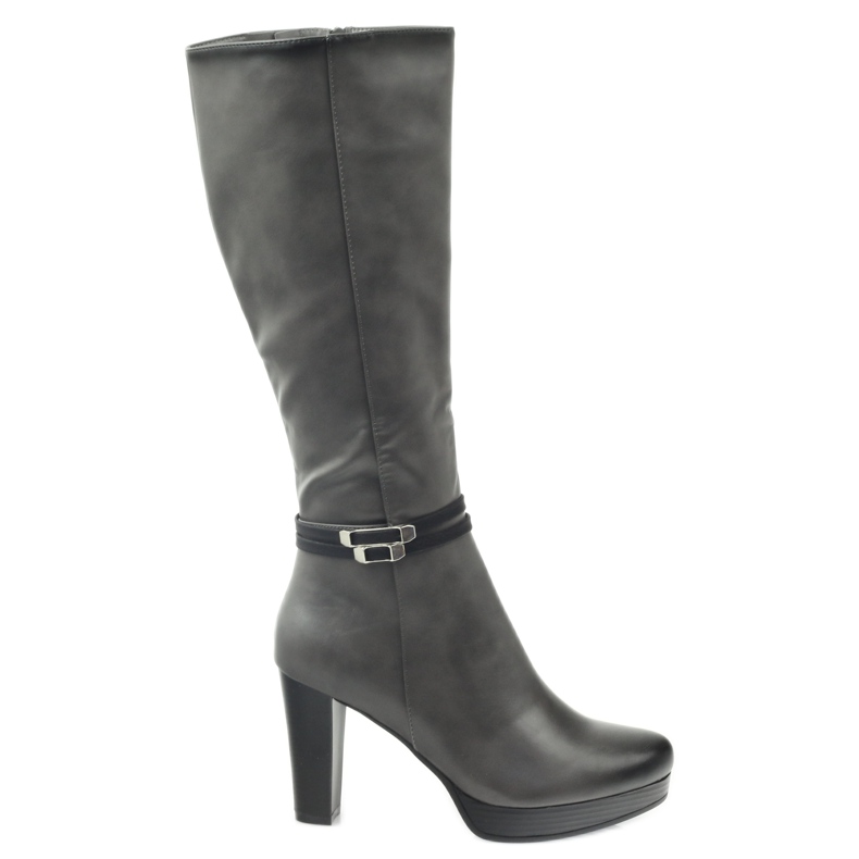 M.Daszyński Kozaki na słupku  Daszyński  AM61 czarne szare