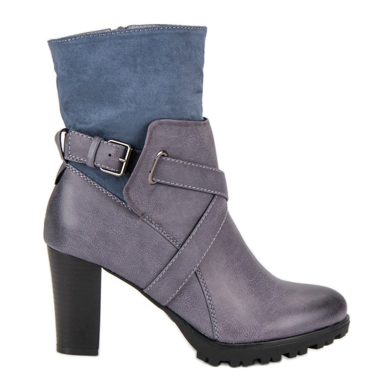 Sixth Sense Modne botki na słupku szare