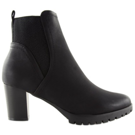 Botki na obcasie czarne 6697 Black