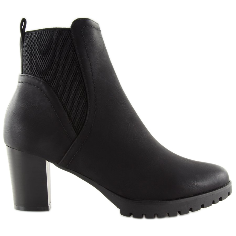 Botki na obcasie czarne 6697 Black