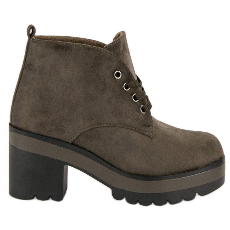 Lekkie botki na obcasie zielone