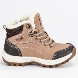 Arrigo Bello Chłopięce buty z kożuszkiem brązowe