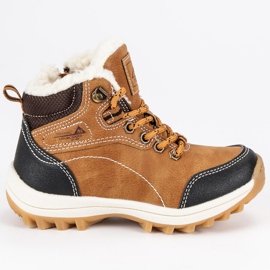 Arrigo Bello Chłopięce buty z kożuszkiem brązowe