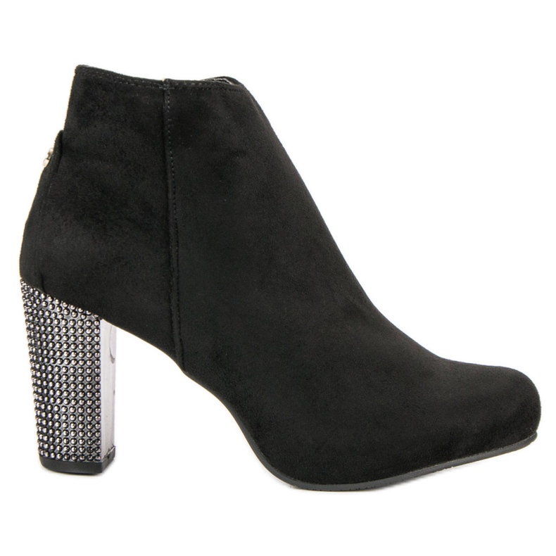 Eleganckie Botki Na Słupku czarne