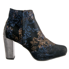 Eleganckie botki na słupku wielokolorowe