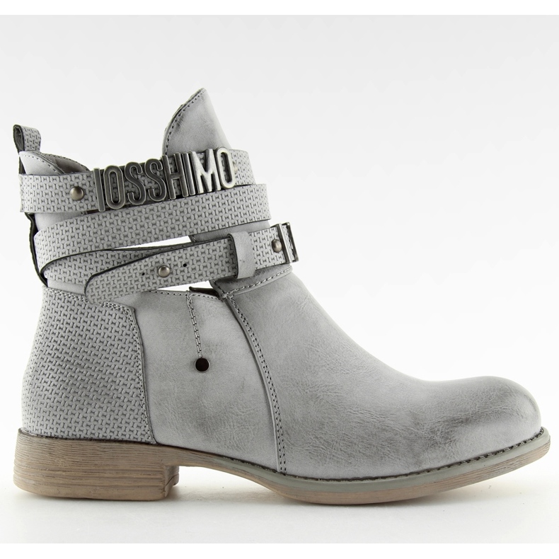 Botki cut out szare 302-PA grey