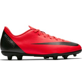 Buty piłkarskie Nike Mercurial Vapor 12 Club Gs CR7 FG/MG Jr AJ3095-600 czerwone wielokolorowe