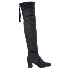 Filippo Zamszowe Muszkieterki Na Słupku czarne