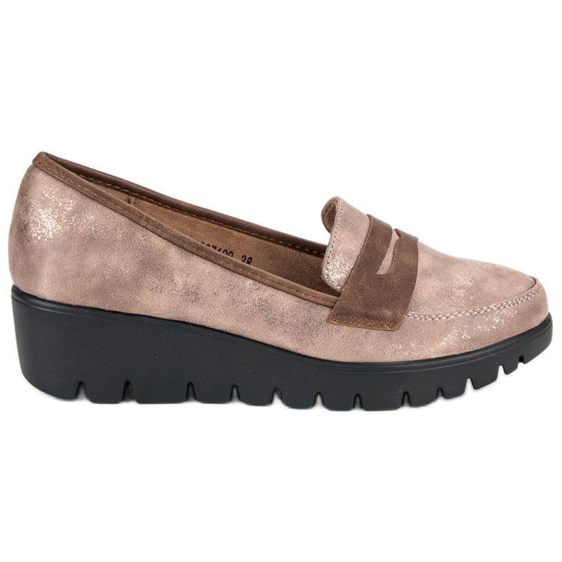 Kylie Mokasyny Na Koturnie beżowy