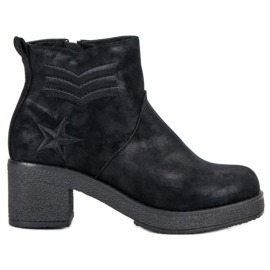 Kylie Militarne Botki Damskie czarne