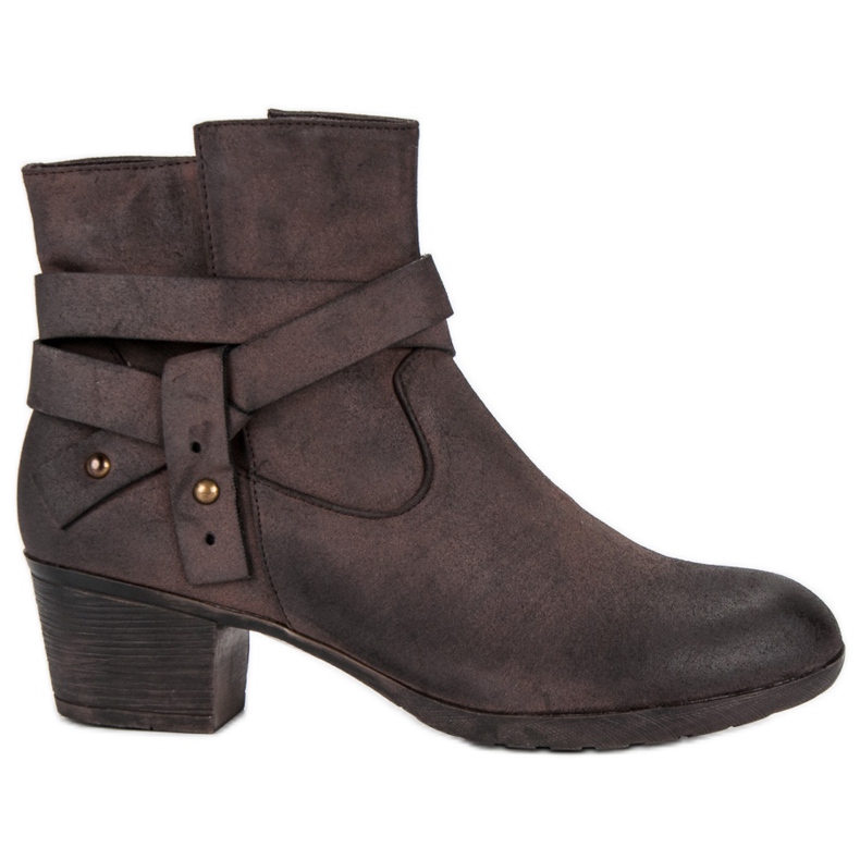 Botki Na Obcasie brązowe