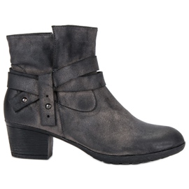 Botki Na Obcasie szare