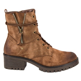 Workery VINCEZA brązowe