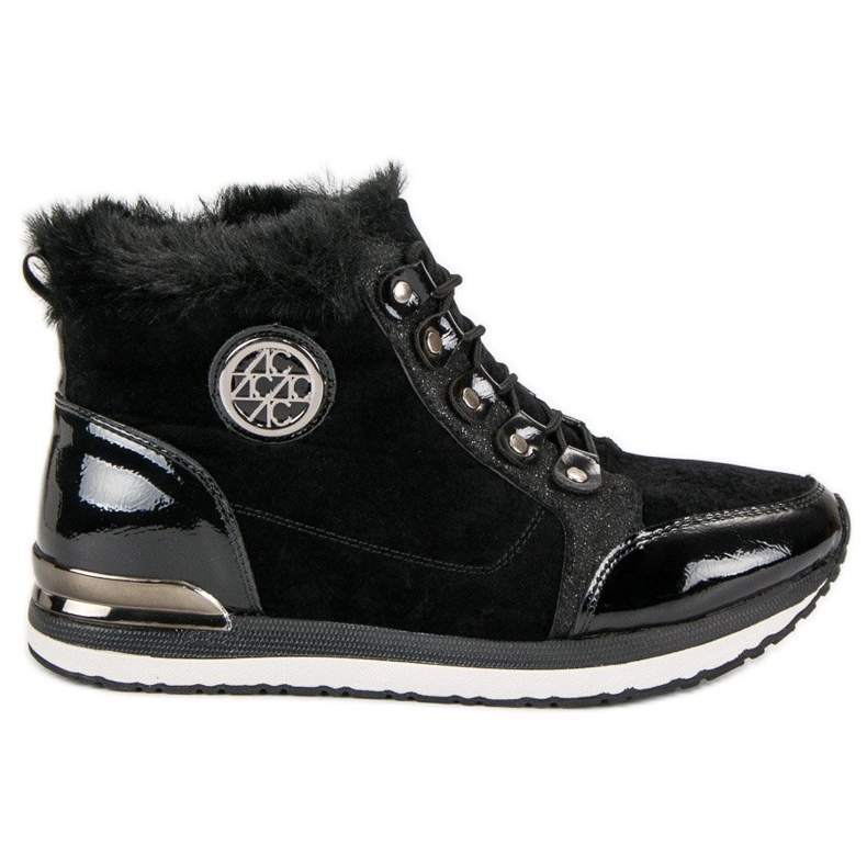 Aclys Modne Wiązane Sneakersy czarne