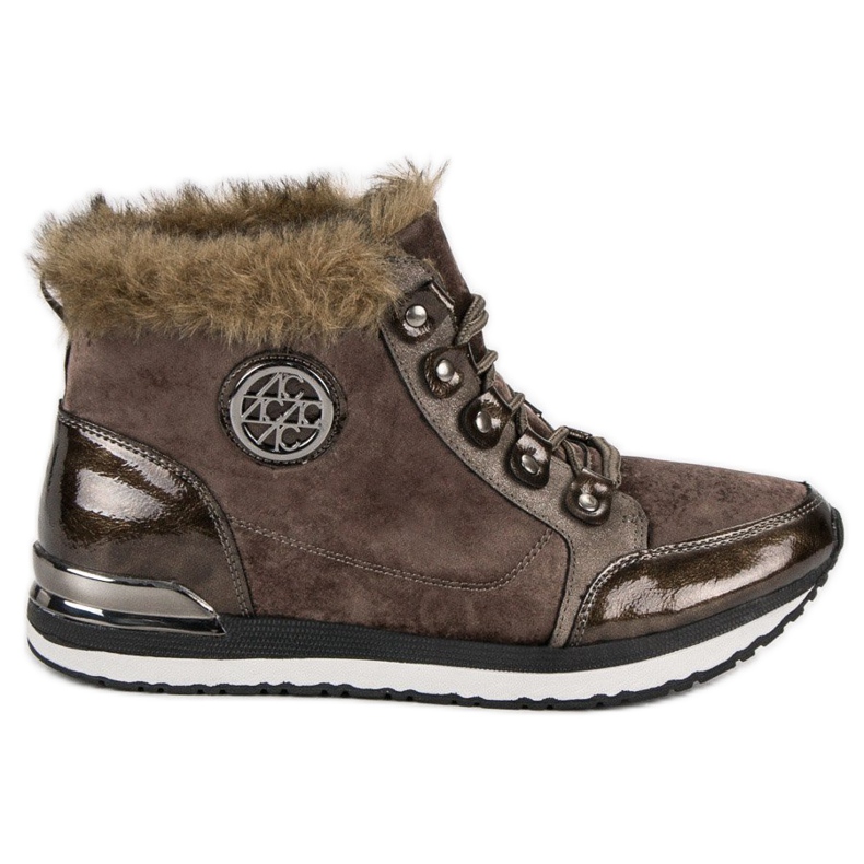 Aclys Modne Wiązane Sneakersy brązowe