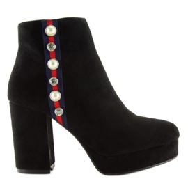 Botki na platformie czarne YQ208 Black