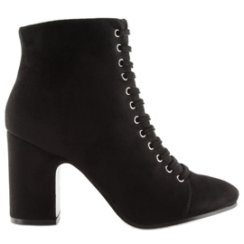 Botki na stabilnym obcasie czarne SP03 Black