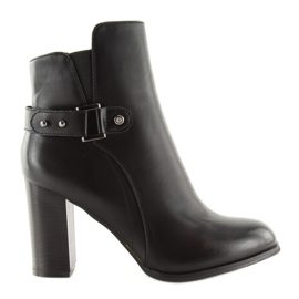 Botki na obcasie czarne 3974 Black