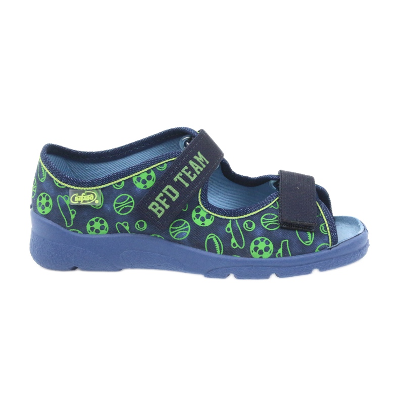 Befado buty dziecięce sandałki kapcie 969y124 zielone granatowe