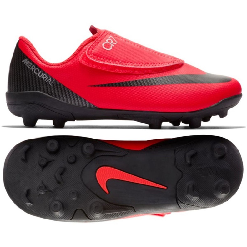 Buty Nike Mercurial Vapor 12 Club Ps V CR7 Mg Jr AJ3096-600 wielokolorowe czerwone