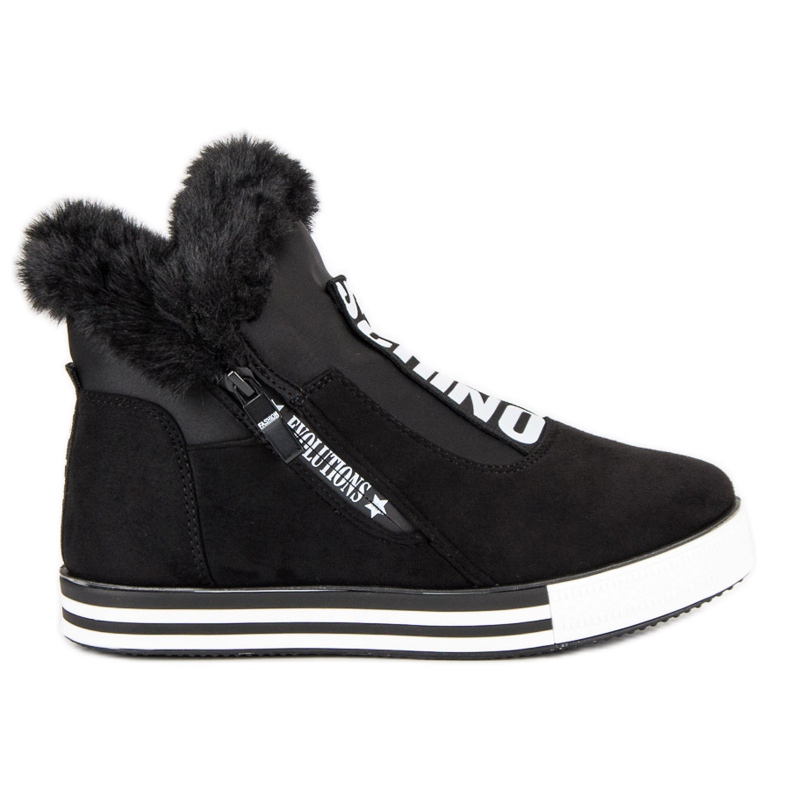 Sportowe botki na koturnie czarne