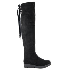 Filippo Zamszowe Kozaki Na Platformie czarne