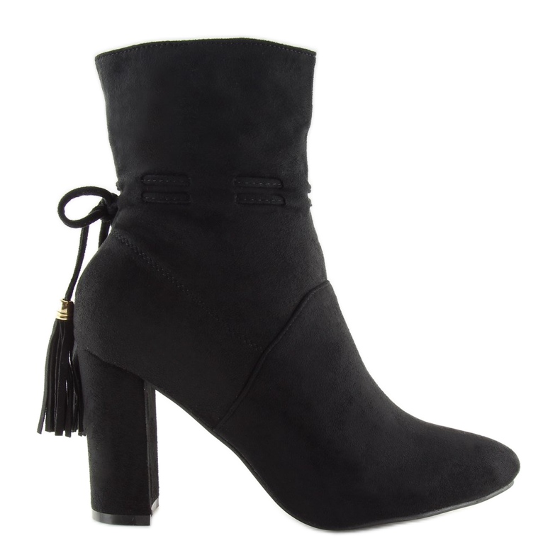 Botki na obcasie czarne FA183 Black