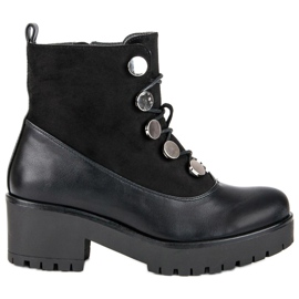 Queen Vivi Sznurowane Workery czarne