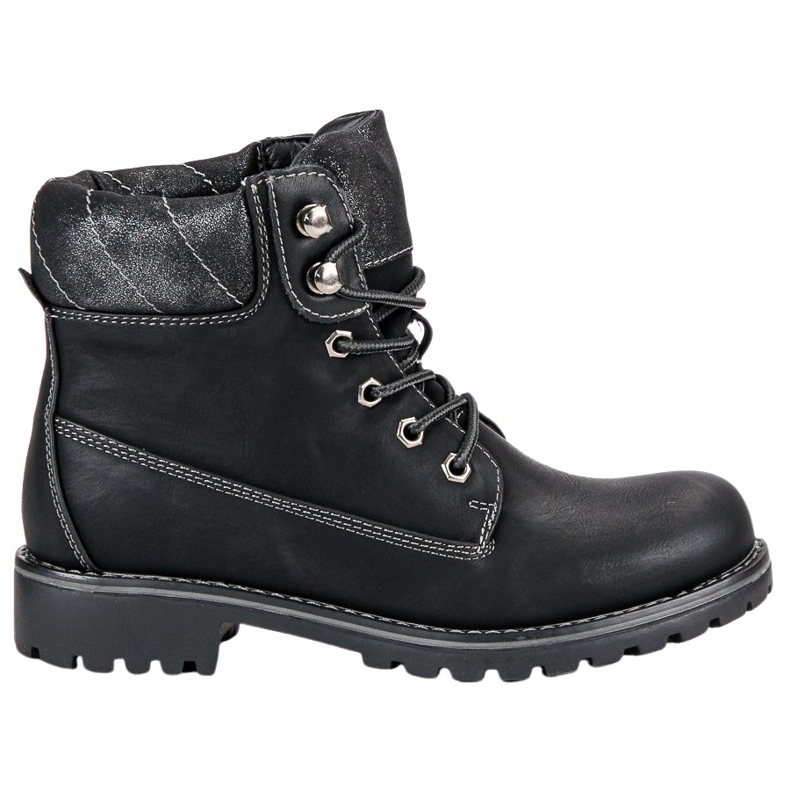 Super Me Wiązane Trapery czarne