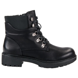 Janessa Czarne sznurowane workery