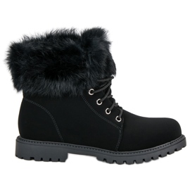 Nio Nio Czarne traperki z futerkiem