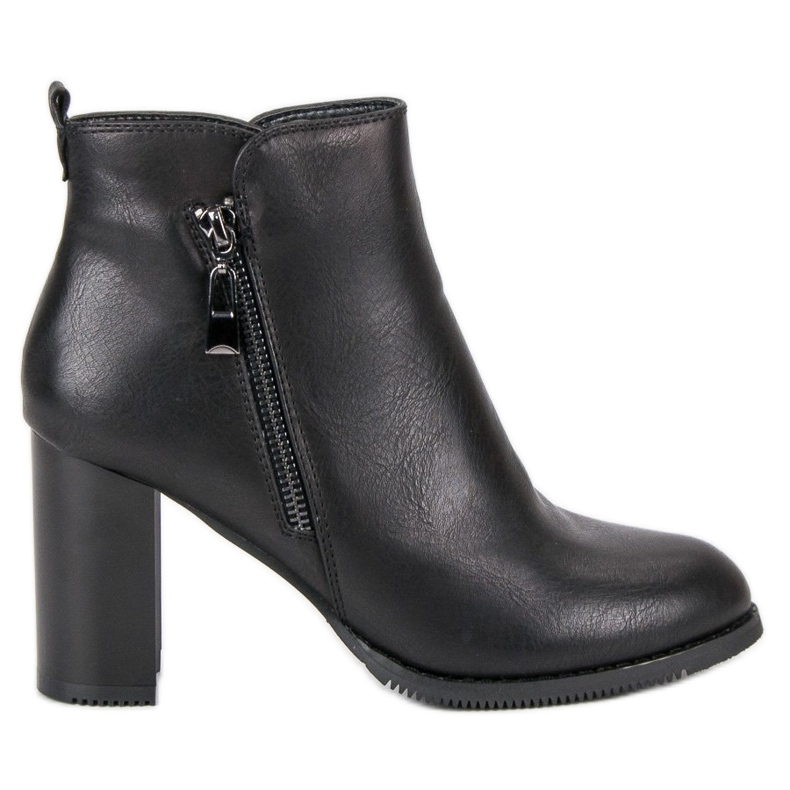 Super Mode Czarne botki na obcasie