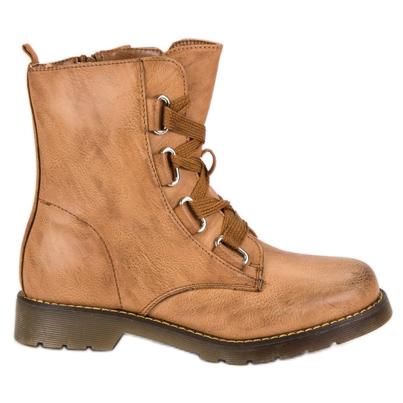 SDS Camelowe wiązane workery brązowe