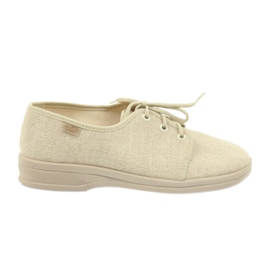 Befado buty męskie półbuty pu 630M007 beżowy