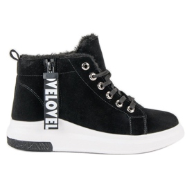 Ocieplane Czarne Trampki