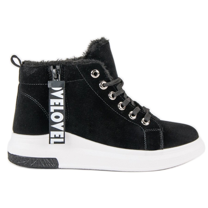 Ocieplane Czarne Trampki
