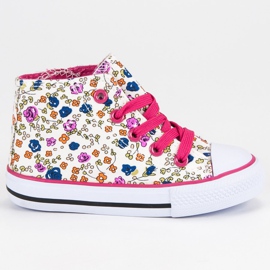 Wysokie trampki w kwiaty wielokolorowe