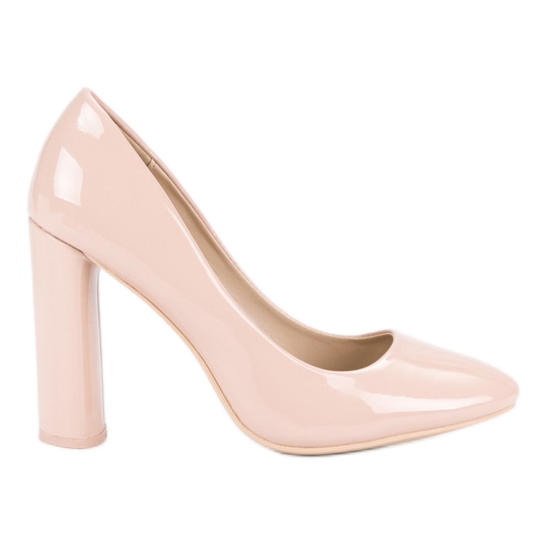 Lakierowane Czółenka Na Słupku brązowe