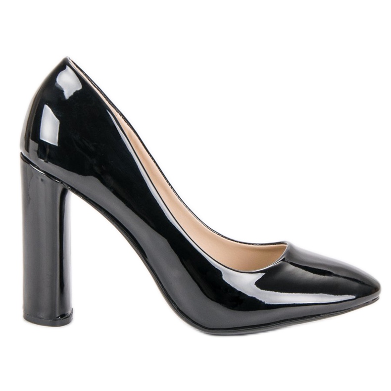 Lakierowane Czółenka Na Słupku czarne