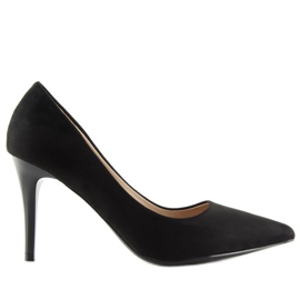 Czółenka na szpilce zamszowe czarne B-79 Black