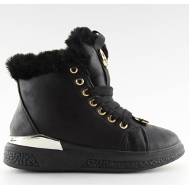 Trampki ocieplane czarne F506 black