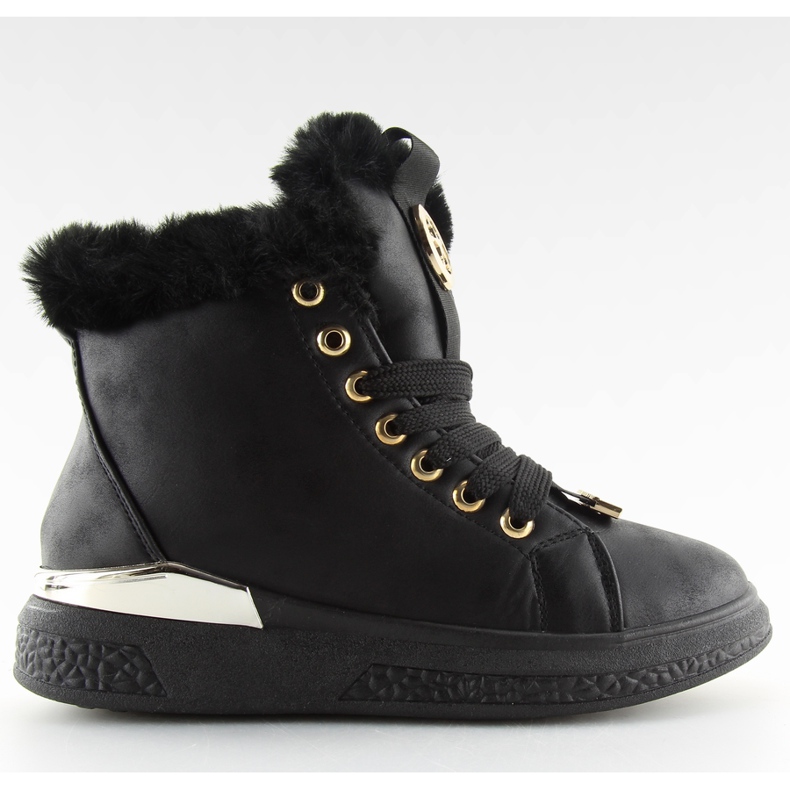Trampki ocieplane czarne F506 black