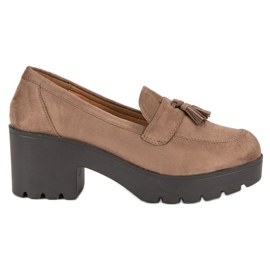 Ch. Creation Stylowe Półbuty Mokasyny brązowe