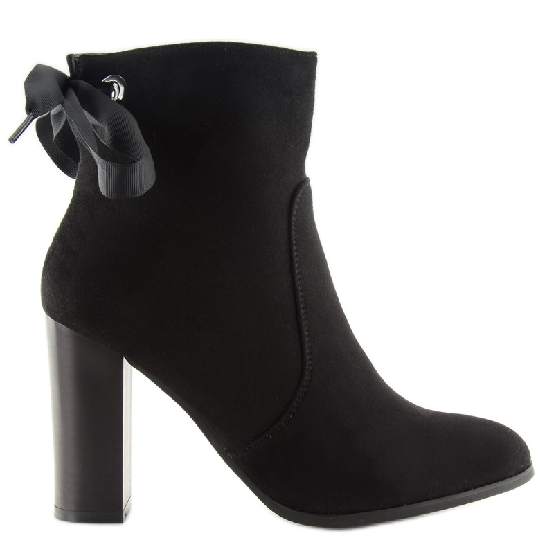 Botki na obcasie czarne 1331 Black