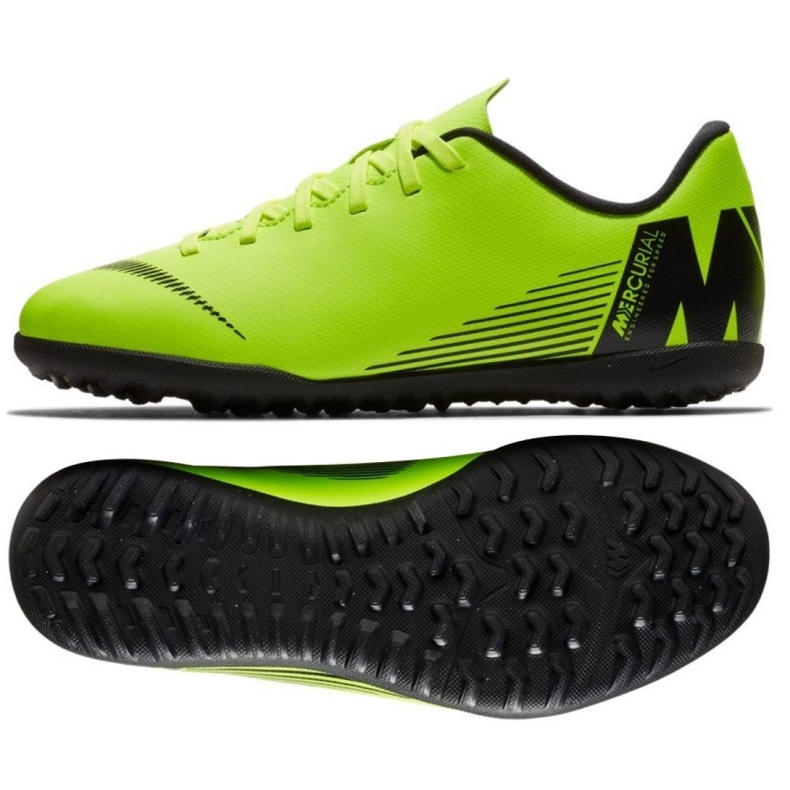 Buty piłkarskie Nike Mercurial Vapor X 12 Club Tf Jr AH7355-701 zielone zielone